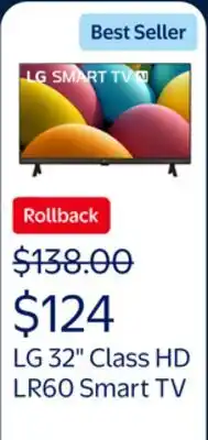 Walmart LG 32 Class HD LR60 Smart TV offer