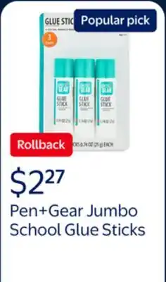 Walmart Pen+Gear All Purpose Jumbo School Glue Sticks, Washable, White, PVP, 3 Count (AP21-3) Dry In 3 Min offer