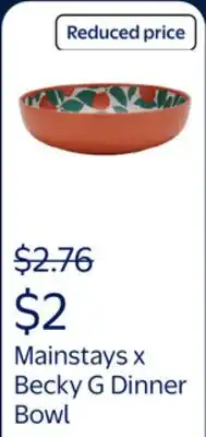 Walmart Mainstays by Becky G. & Alejandra Bamboo Melamine Dinner Bowl, Orange & Green offer