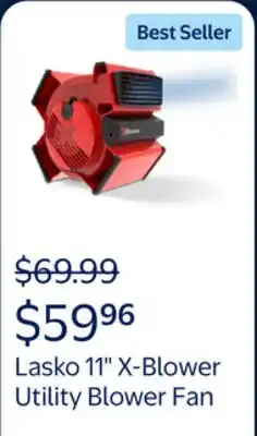 Walmart Lasko 11 X-Blower Multi-Position Utility Blower Fan with USB Port, Red, X12900, New offer