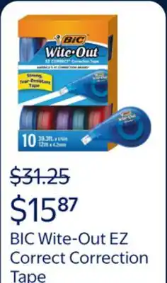 Walmart BIC Wite-Out Brand EZ Correct Correction Tape, White offer
