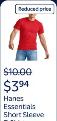 Walmart Hanes Essentials Men's Short Sleeve T-Shirt offer