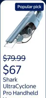 Walmart Shark UltraCyclone Pro Cordless Handheld Vacuum - XL Dustcup Capacity offer