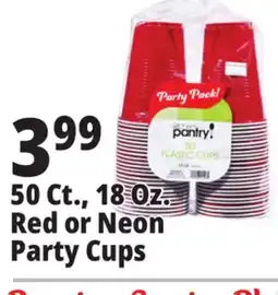 Ocean State Job Lot 50 Ct., 18 Oz. Red or Neon Party Cups offer