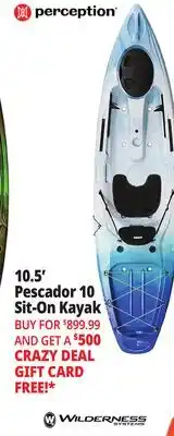 Ocean State Job Lot 10.5' Pescador 10 Sit-On Kayak offer