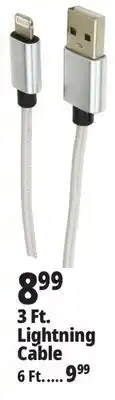 Ocean State Job Lot TechBunch Lightning USB Charging Cable 3' offer