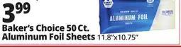Ocean State Job Lot Baker's Choice 50 Ct. Aluminum Foil Sheets offer