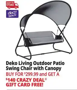 Ocean State Job Lot Deko Living Patio Swing Chair with Canopy Black/Gray offer