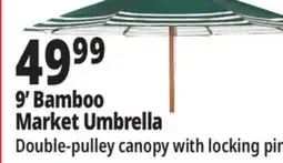 Ocean State Job Lot 9' Bamboo Market Umbrella Striped offer