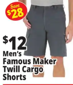 Ocean State Job Lot Men's Famous Maker Twill Cargo Shorts offer