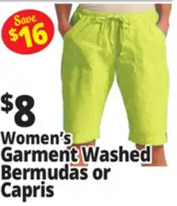Ocean State Job Lot Women's Garment Washed Bermudas or Capris offer