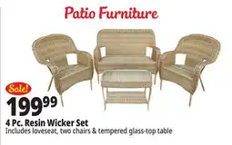 Ocean State Job Lot 4 Piece Resin Wicker Patio Set offer