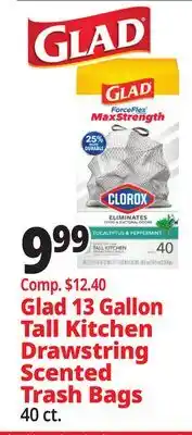 Ocean State Job Lot 13 Gallon Tall Kitchen Drawstring Scented Trash Bags offer