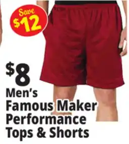 Ocean State Job Lot Men's Famous Maker Performance Tops & Shorts offer