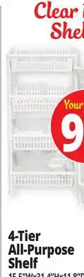Ocean State Job Lot 4-Tier All-Purpose Shelf offer