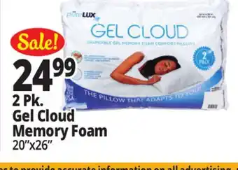 Ocean State Job Lot 2 Pk. Gel Cloud Memory Foam offer