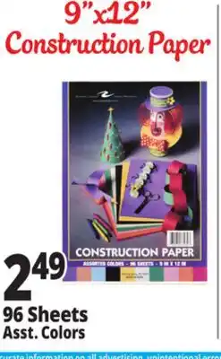 Ocean State Job Lot 9x12 Construction Paper offer
