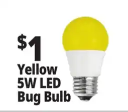 Ocean State Job Lot Yellow 5W LED Bug Bulb offer
