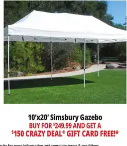 Ocean State Job Lot 10' x 20' One-Touch Pop-Up Gazebo offer