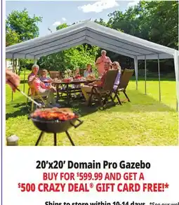 Ocean State Job Lot 20'x20' Domain Pro Gazebo offer