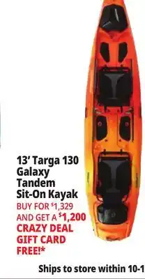 Ocean State Job Lot 13' Targa 130 Galaxy Tandem Sit-On Kayak offer