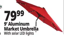 Ocean State Job Lot 9' Aluminum Market Umbrella with Solar LED Lights offer