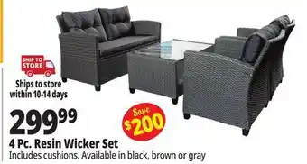 Ocean State Job Lot 4 Pc. Resin Wicker Set offer