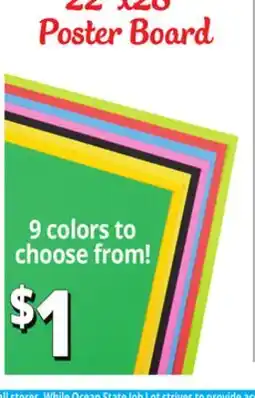 Ocean State Job Lot 22x28 Poster Board offer