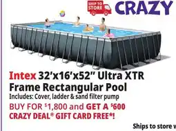 Ocean State Job Lot Intex 32' x 16' x 52 Ultra XTR Frame Rectangular Pool Set with Sand Filter Pump offer