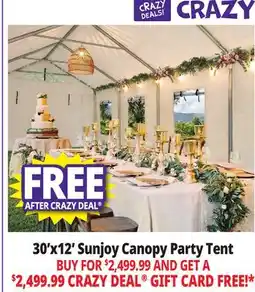 Ocean State Job Lot Sunjoy 30' x 12' Outdoor Canopy Party Tent White offer