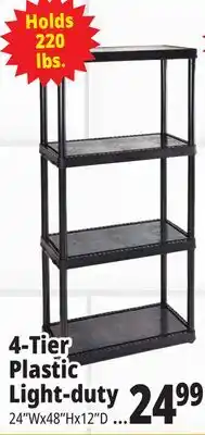 Ocean State Job Lot 4-Tier Plastic Light-duty offer