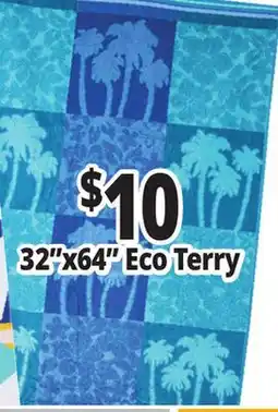 Ocean State Job Lot 32x64 Eco Terry Beach Towels offer