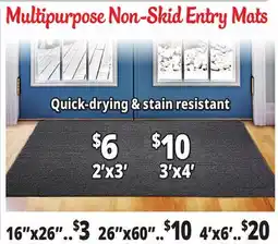 Ocean State Job Lot Multipurpose Non-Skid Entry Mats offer
