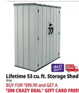 Ocean State Job Lot Lifetime 53 cu. ft. Storage Shed offer