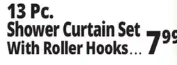 Ocean State Job Lot 13 Pc. Shower Curtain Set With Roller Hooks offer