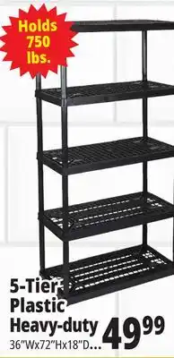 Ocean State Job Lot Maxit 5-Tier Heavy-Duty Plastic Shelving Unit offer
