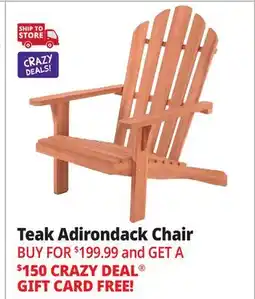 Ocean State Job Lot Teak Adirondack Chair offer