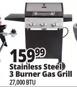 Ocean State Job Lot Stainless Steel 3 Burner Gas Grill offer