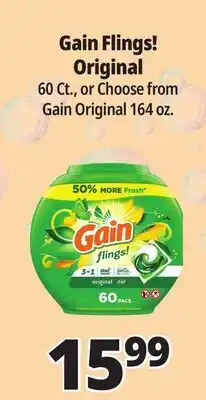 Ocean State Job Lot Flings Oxi Boost and Febreze Original Scent Laundry Detergent Pacs 60 Count offer