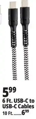 Ocean State Job Lot Type-C to USB Type-C Charging Cable 6' offer