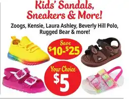 Ocean State Job Lot Kid's Sandals, Sneakers & More offer