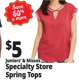 Ocean State Job Lot Juniors' & Misses Specialty Store Spring Tops offer