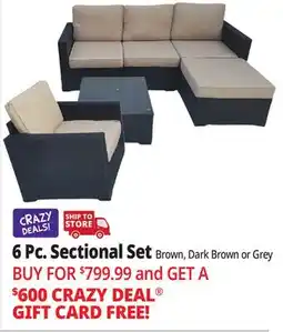 Ocean State Job Lot 6 Pc. Sectional Set offer