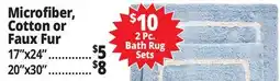 Ocean State Job Lot Microfiber, Cotton or Faux Fur offer