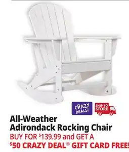 Ocean State Job Lot All-Weather Adirondack Rocking Chair offer