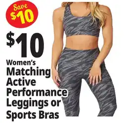 Ocean State Job Lot Women's Matching Active Performance Leggings or Sports Bras offer