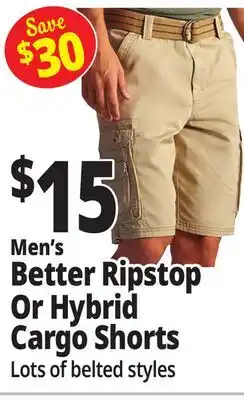 Ocean State Job Lot Men's Better Ripstop Or Hybrid Cargo Shorts offer