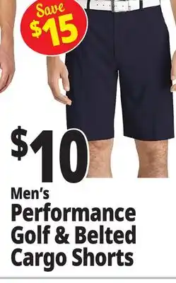 Ocean State Job Lot Men's Performance Golf & Belted Cargo Shorts offer