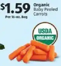 Aldi Organic baby peeled carrots offer