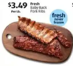 Aldi Fresh baby back pork ribs offer